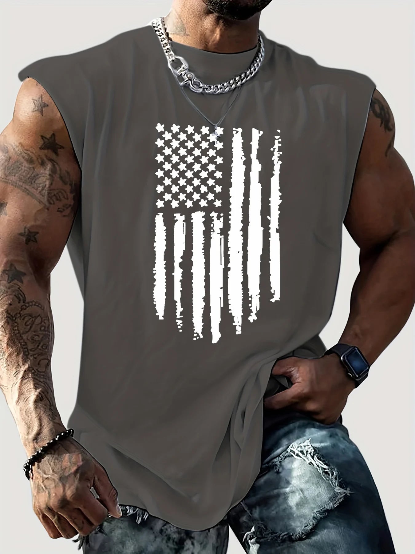 🇺🇸 Men’s Summer Sleeveless Vest,
American Flag Print | Loose Fit | Comfortable & Breathable | Casual & Travel