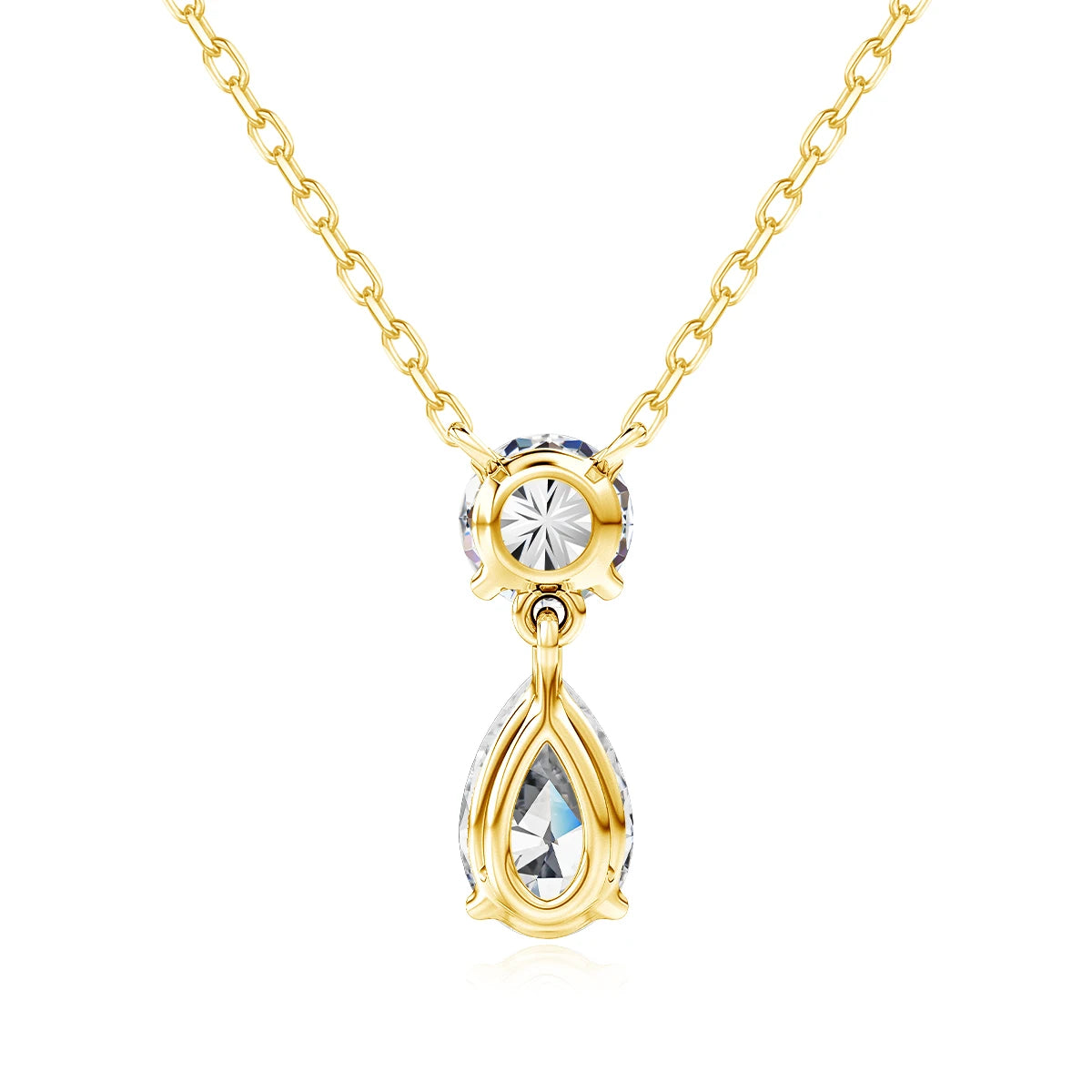 4ctw Pear Teardrop Cut Moissanite Diamond Pendant Necklace D Color GRA Certified 925 Silver Plated 18k Gold Jewelry for Women