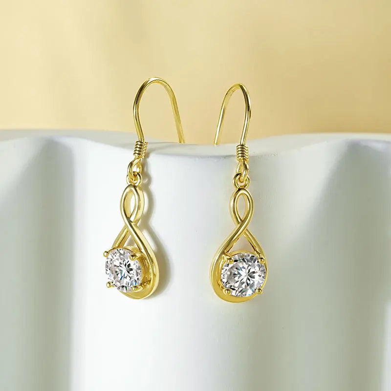 Lnngy 925 Sterling Silver Drop Earring Certified 6.5mm Moissanite Dangle Earring With GRA for Women Beautiful Jewelry Gift