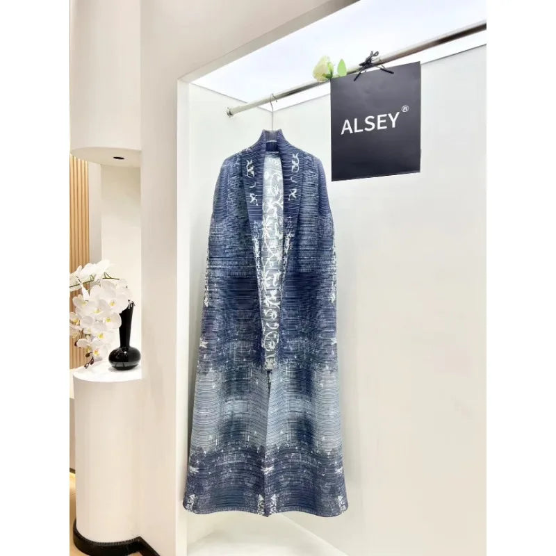 KAF Women Abaya 2025 Spring and Autumn New Fashion Retro Printing Loose Large Size Cardigan Design Luxury Female Abaya