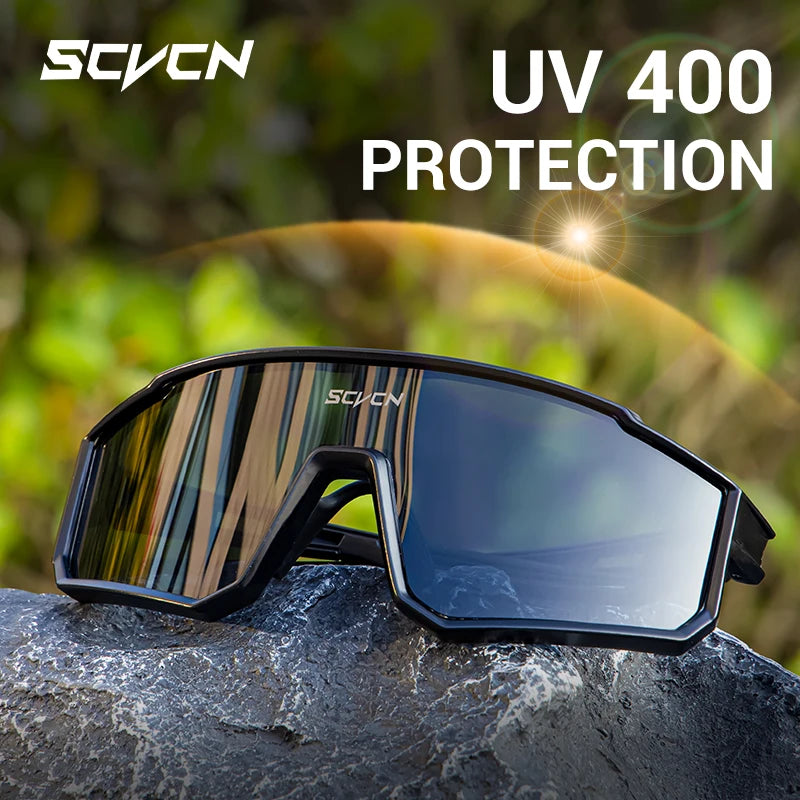 SCVCN Outdoor Cycling Sunglasses Men MTB Road Driving Bike Glasses Sports Mountain Climbing Women Bicycle Cycling UV400 Goggles
