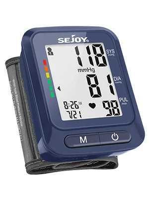 🩺 Sejoy Fully Automatic Wrist Blood Pressure Monitor,LED Display | 2 x 60 Memory | Home Use Sphygmomanometer