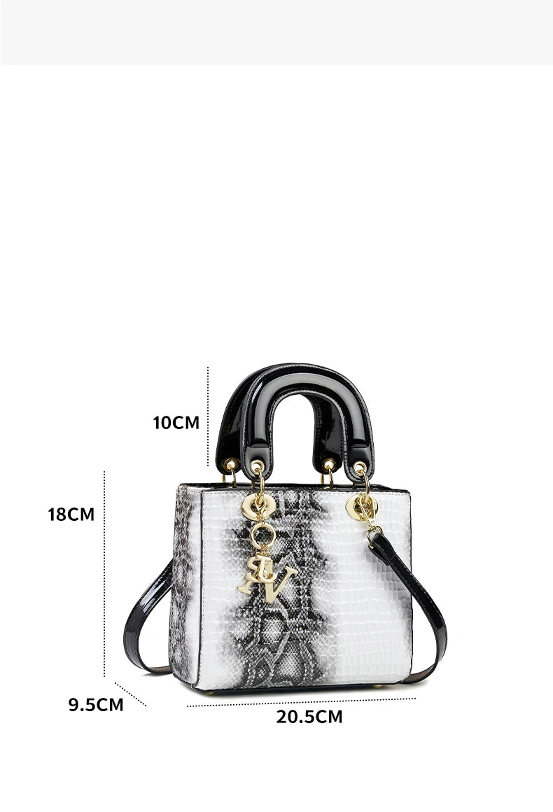 Fashion gradient high-grade alligator print women's handbag, texture all matching travel single shoulder crossbody bag