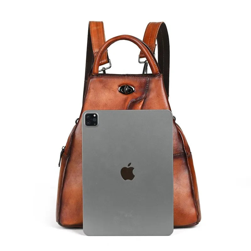 MOTAORA New Vintage Cowhide Women's Backpack Genuine Leather Travel Handbag Casual Large Capacity Solid Schoolbag Shoulder Bags