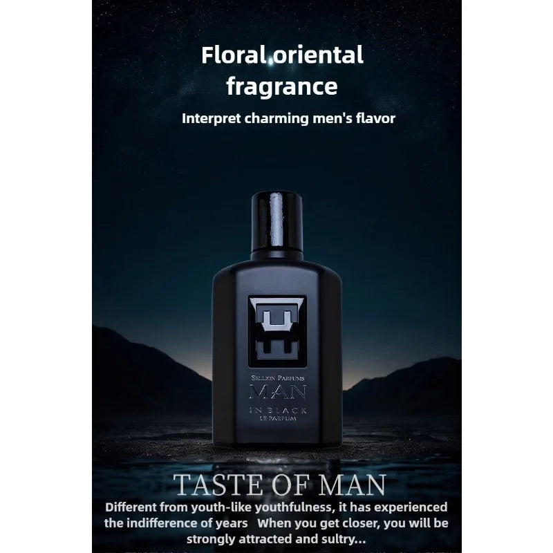 Men's Hero King Classic Black Perfume 100ml Spicy Oriental Floral Fragrance with Leather Tobacco & Rum – Long-Lasting Scent