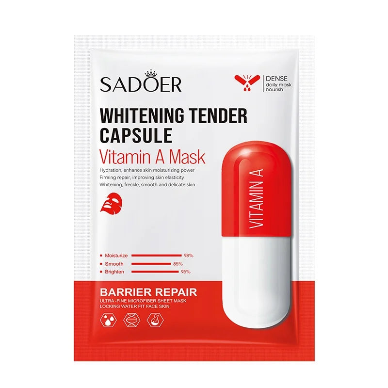 10PCS Vitamin A Anti Oxidation Capsule red Facial Mask Even Smooth Skin Tone, Moisturizing Delicate Skin Care Improve roughness