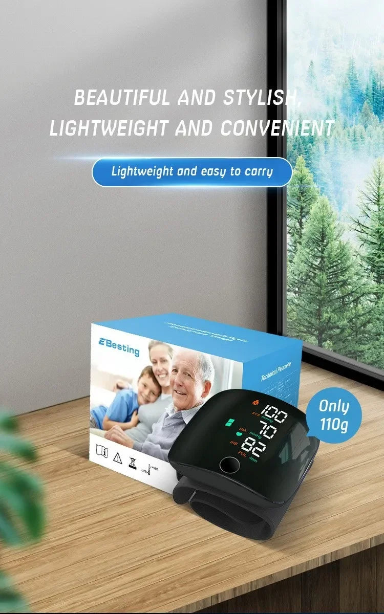 🖤 LINGKUN Wrist Blood Pressure Monitor,
LED Display | Fast Measurement | Digital Tensiometer | Heart Rate | USB Rechargeable