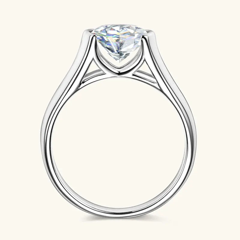 Lnngy Certified 8mm 2ct Moissanite Solitiare Ring For Women Original 925 Sterling Silver Wedding Rings With GRA Certificate