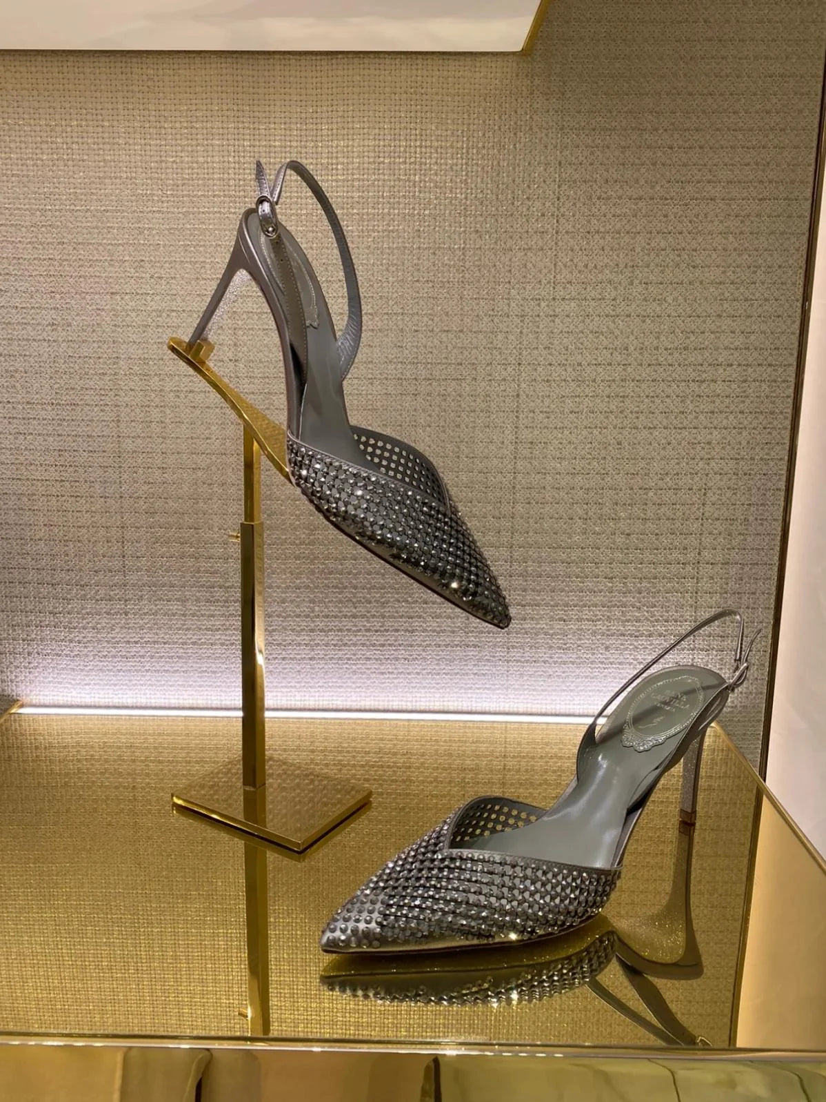 Luxury Rhinestones Sequined Buckle Women Pumps Elegant Pointed toe Slingbacks Stiletto High heels Spring Summer Fashion Shoes