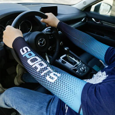 Summer Running Arm Sleeve Ice Silk Cooling Sunscreen Cuff UV Sun Protection Sleeve Anti-Slip Men Women Long Gloves Outdoor Sport
