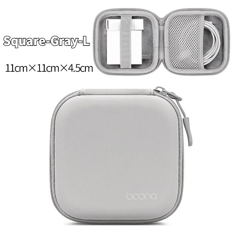 Portable Mini Hard Shell Digital Gadgets Storage Bag Artificial Leather Earphone Charger Case Data Cable U Disk Organizer