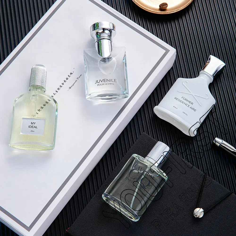 Brand Men Perfume 100ml Gift Box Four Piece Set Lasting Fragrance Body Spray Fresh Plant Floral Scent Pheromone Parfums Homme