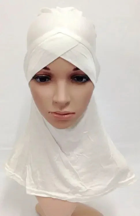 Cotton Muslim Full Cover Cross Cap Amira Hijab Arab Headwear Islamic Headwear Hat Women Modal Turban