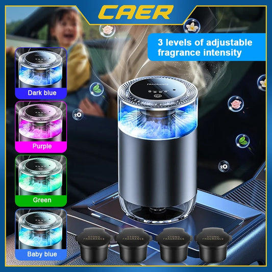 Caer Smart Car Air Freshener Rechargeable Cloud Mist Perfume Diffuser 3 Levels Adjustable Automobile Interior Humidifier Kit