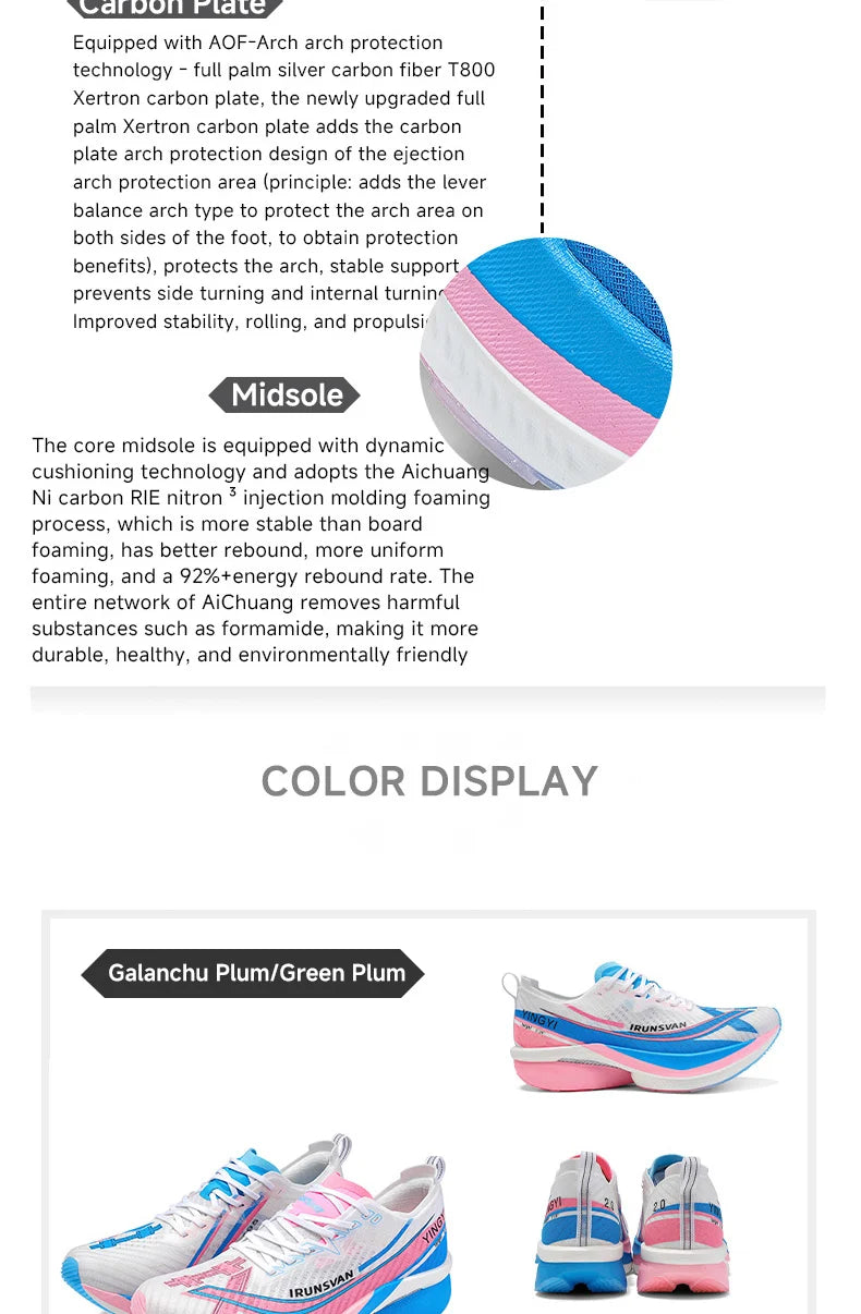 IRUNSVAN Shadow Wing 2.0 Carbon 2024 Sport Shoes Original Trendy Casual Sneakers Outdoor Marathon Running Shoes Men Unisex