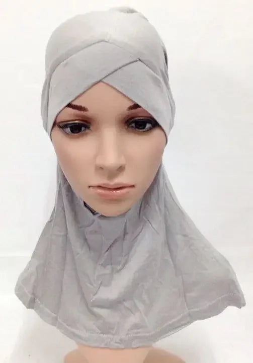 Cotton Muslim Full Cover Cross Cap Amira Hijab Arab Headwear Islamic Headwear Hat Women Modal Turban