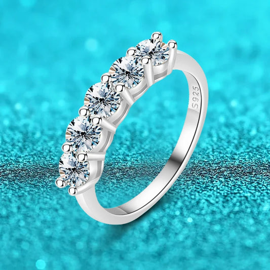 GRA White Gold D Color 4mm Moissanite Ring for Women Stone Match Diamond Wedding Band Bride S925 Sterling Silver Fine Jewelry