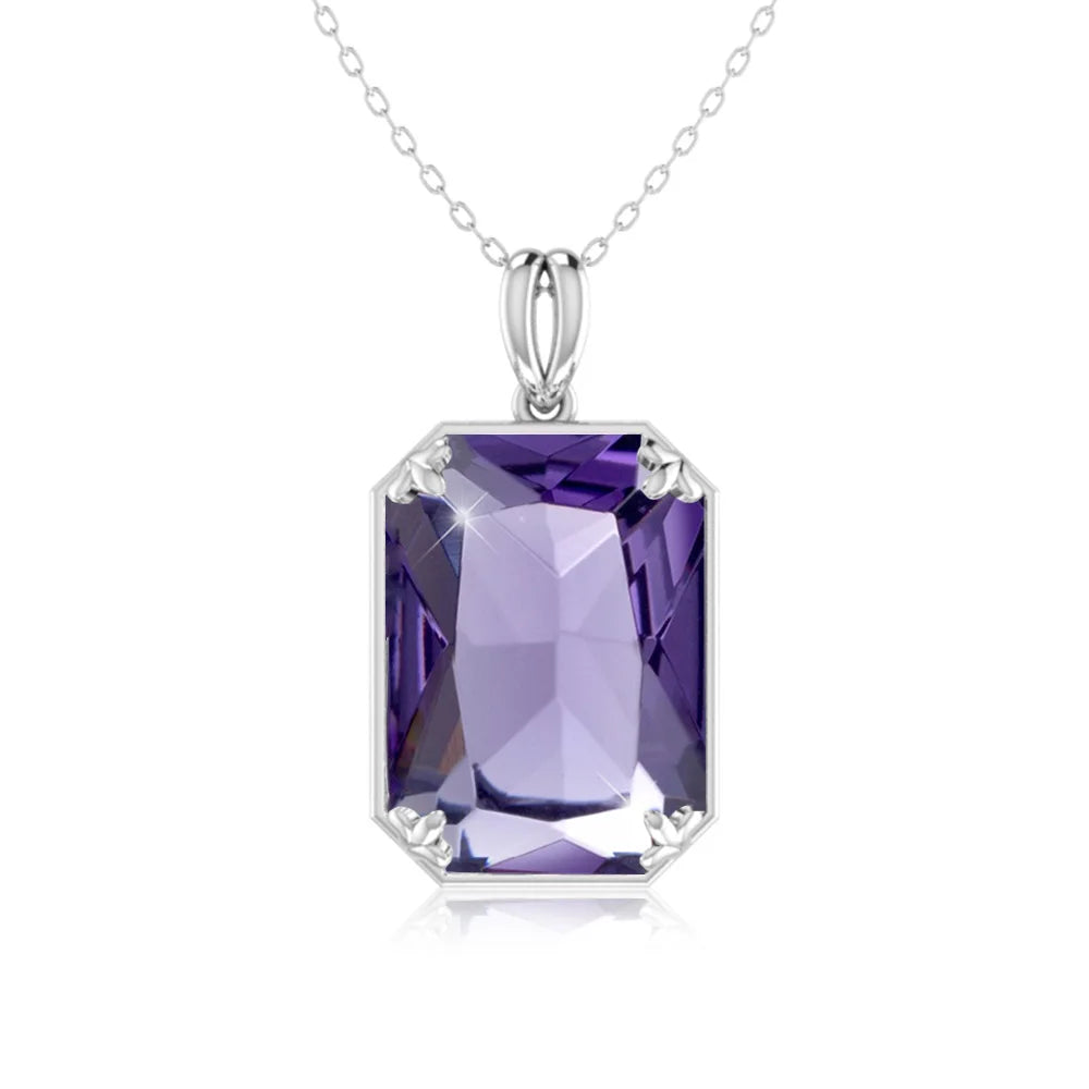 Real 925 Sterling Silver Aquamarine Necklace Pendant Anniversary Banquet Accessories Woman Fine Jewelry 2022 New Without Chain