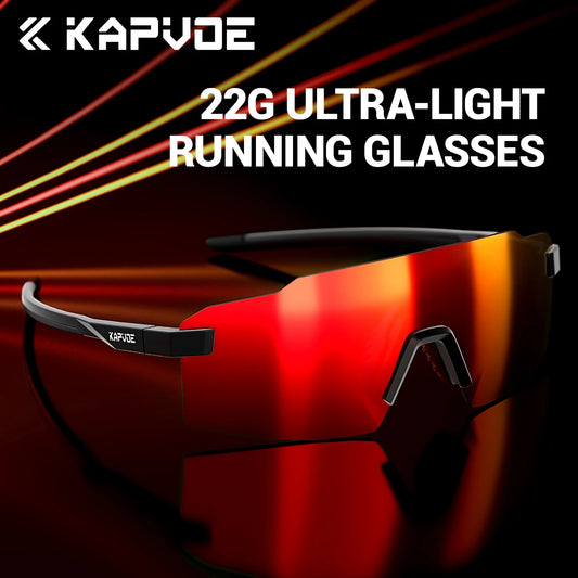 Kapvoe New Photochromic Sports Runnning Sunglasses Cycling Glasses Men Adjustable Nose Pad Women UV400 Hiking Bicycle Eyewear