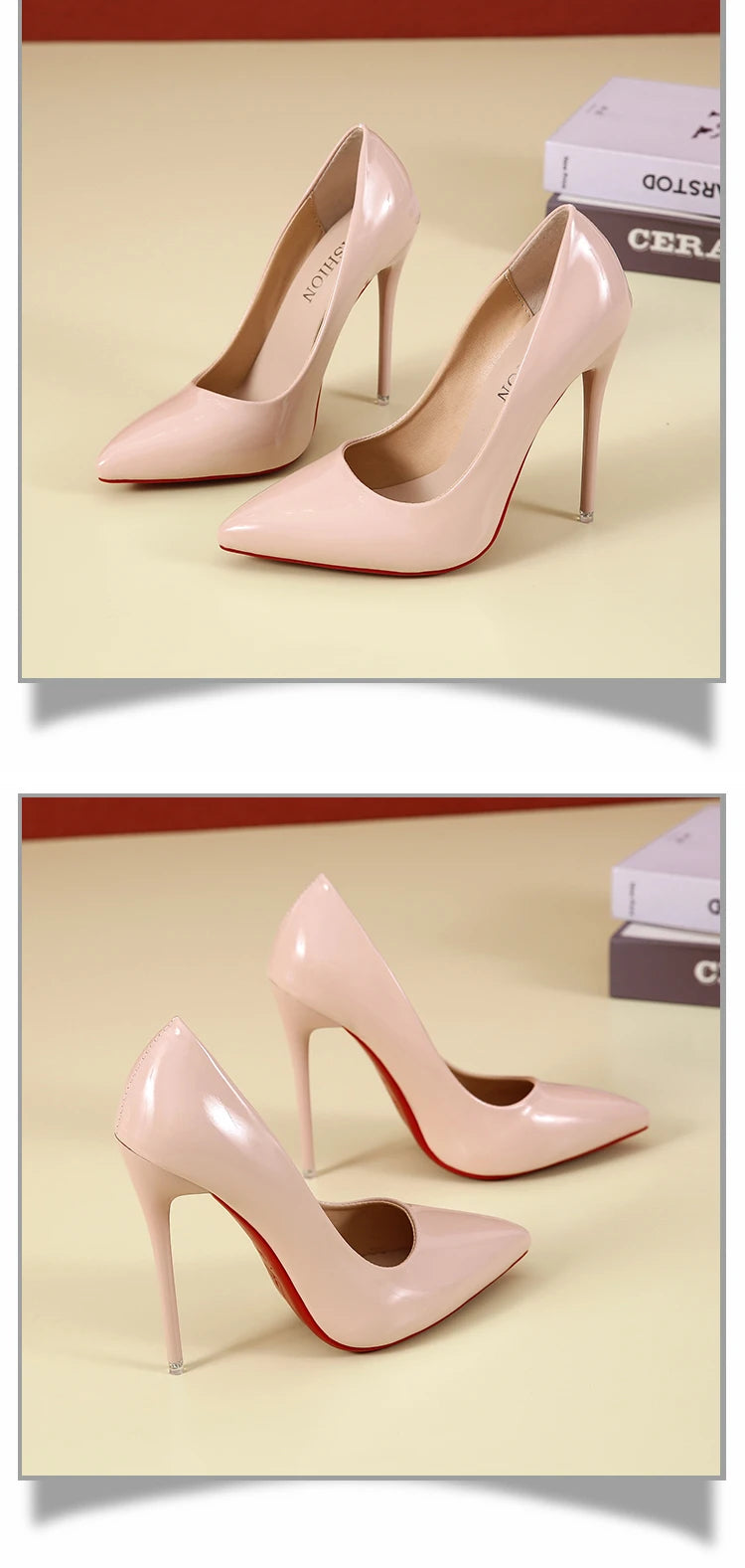 Temperament 12cm Super High Thin Heels Shoes Women Pumps Pointed Toe Colorful Patent Leather Stiletto Wedding Shoe Size 45