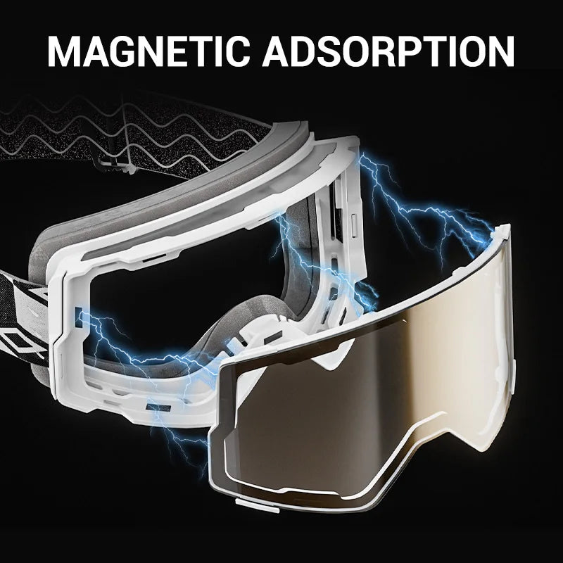 KAPVOE New Photochromic Outdoor Sport Ski Snowboard Goggle Men UV400 Protection Women Glasses Magnetic Attraction Skiing Goggles
