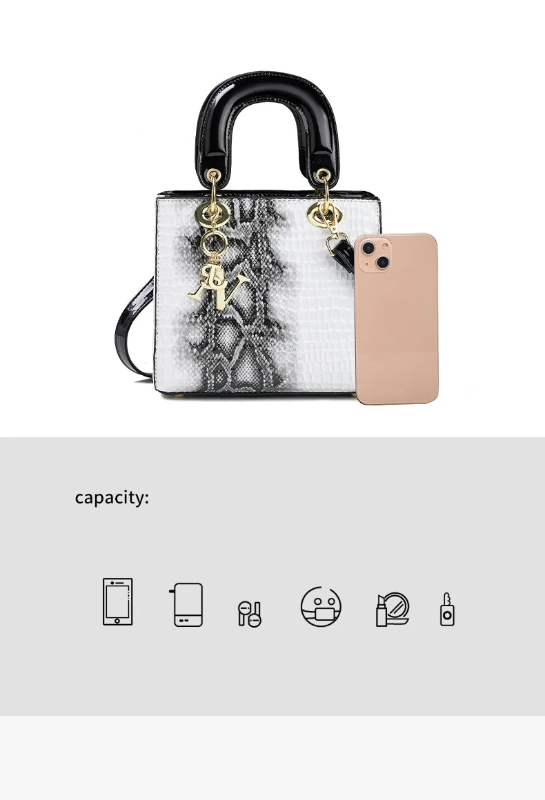 Fashion gradient high-grade alligator print women's handbag, texture all matching travel single shoulder crossbody bag