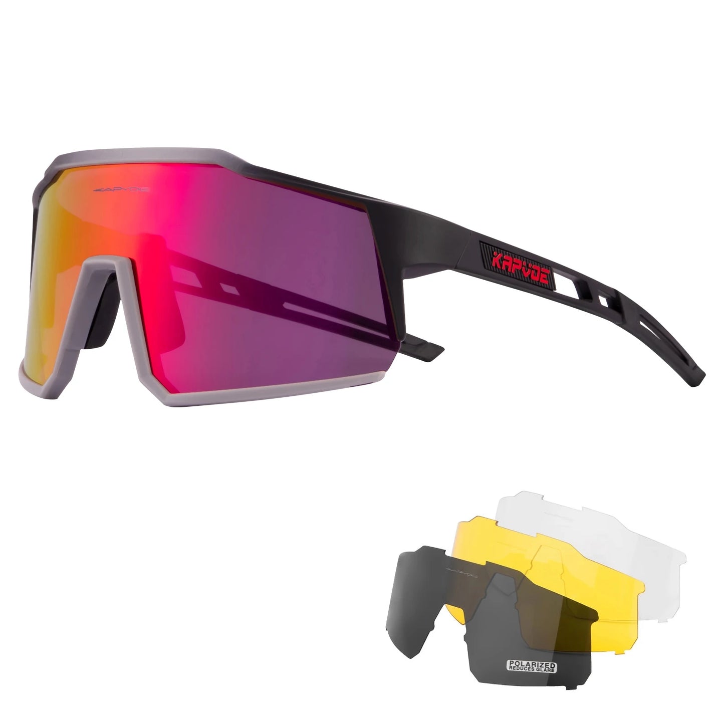Kapvoe Cycling Glasses Road Cycling Goggles Outdoor UV400 Sunglasses Sports Protection MTB Road Mountain Bicycle Drive 4lens