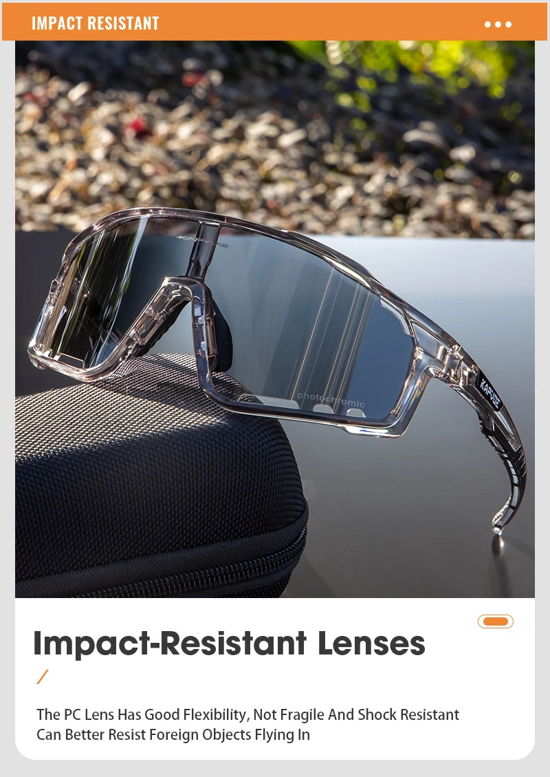 Kapvoe Outdoor Photochromic Sunglasses Anti-fog Cycling Glasses Bike Bicycle Men Women Sports Hiking MTB UV400 Anti-fog Goggles