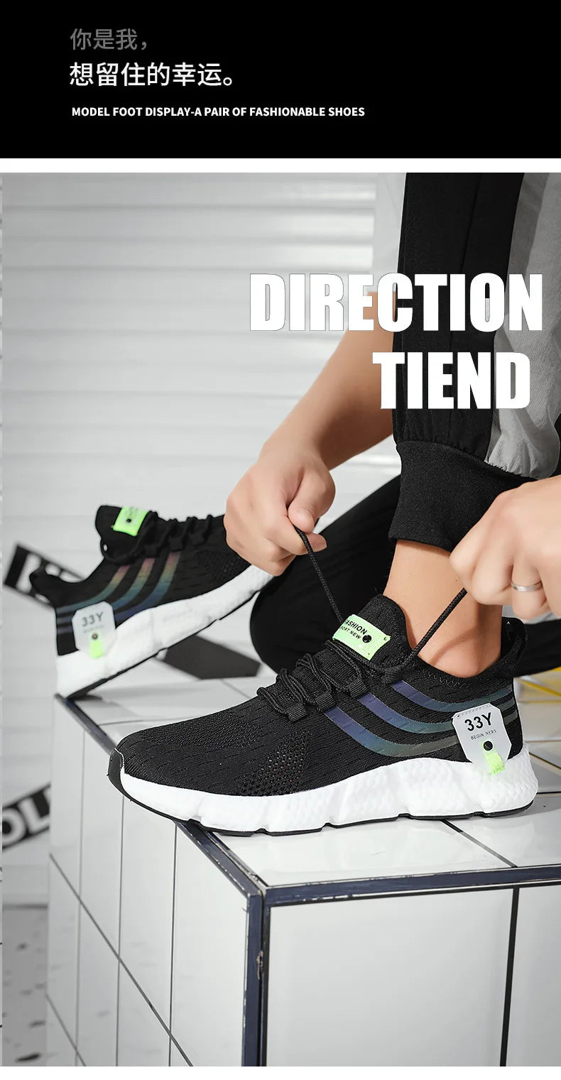 New Men's Sneakers Thick Sole Comfortable Casual Shoes Men Breathable Running Shoes Summer Man Tennis Shoes Large Size Men Shoe