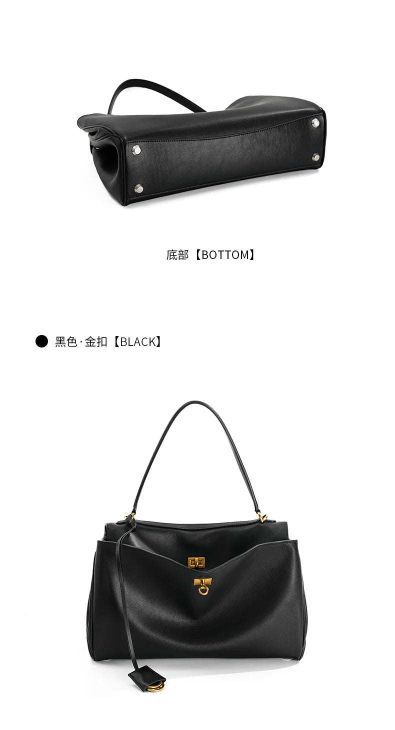 Rodeobag leather handbag, single shoulder crossbody bag, large capacity women's commuting high-end tote bag