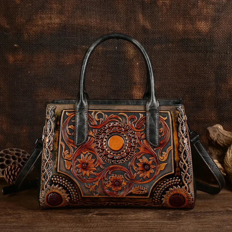 MOTAORA Embossed Luxury Designer Leather Bags Women's Handbags Trend 2025 New Handmade Vintage Handbag Women Shoulder Bag Female