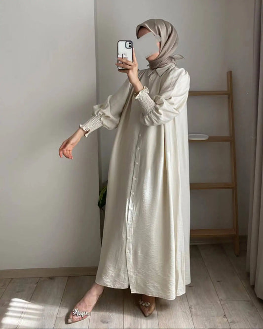 Abayas for Women Dubai Dresses Single Breasted Lace Up Jalabiya Arab Long Robe Ramadan Morocco Eid Muslim Kaftan Islam Vestidos