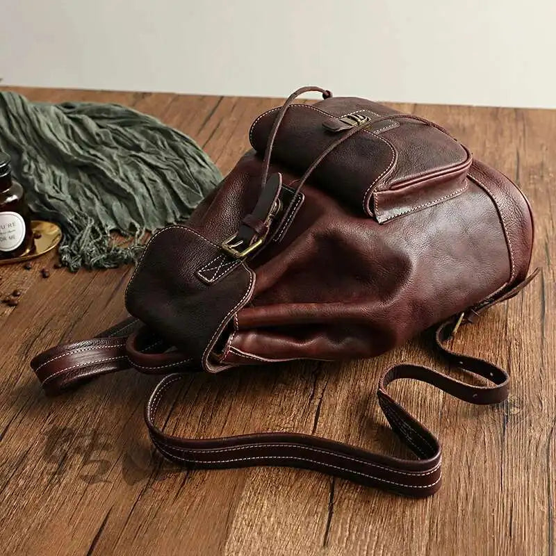 MOTAORA New Women's Genuine Leather Backpack High-Quality Vintage Anti-Theft Daypack for Ladies Luxury Designer Girl School Bags