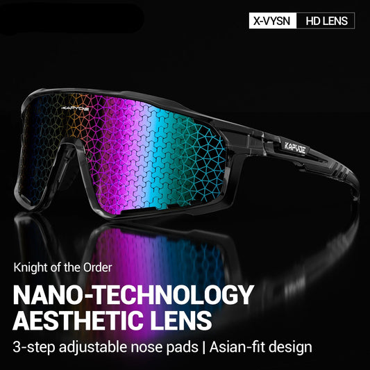 Kapvoe sunglasses with colorful lens on a black background