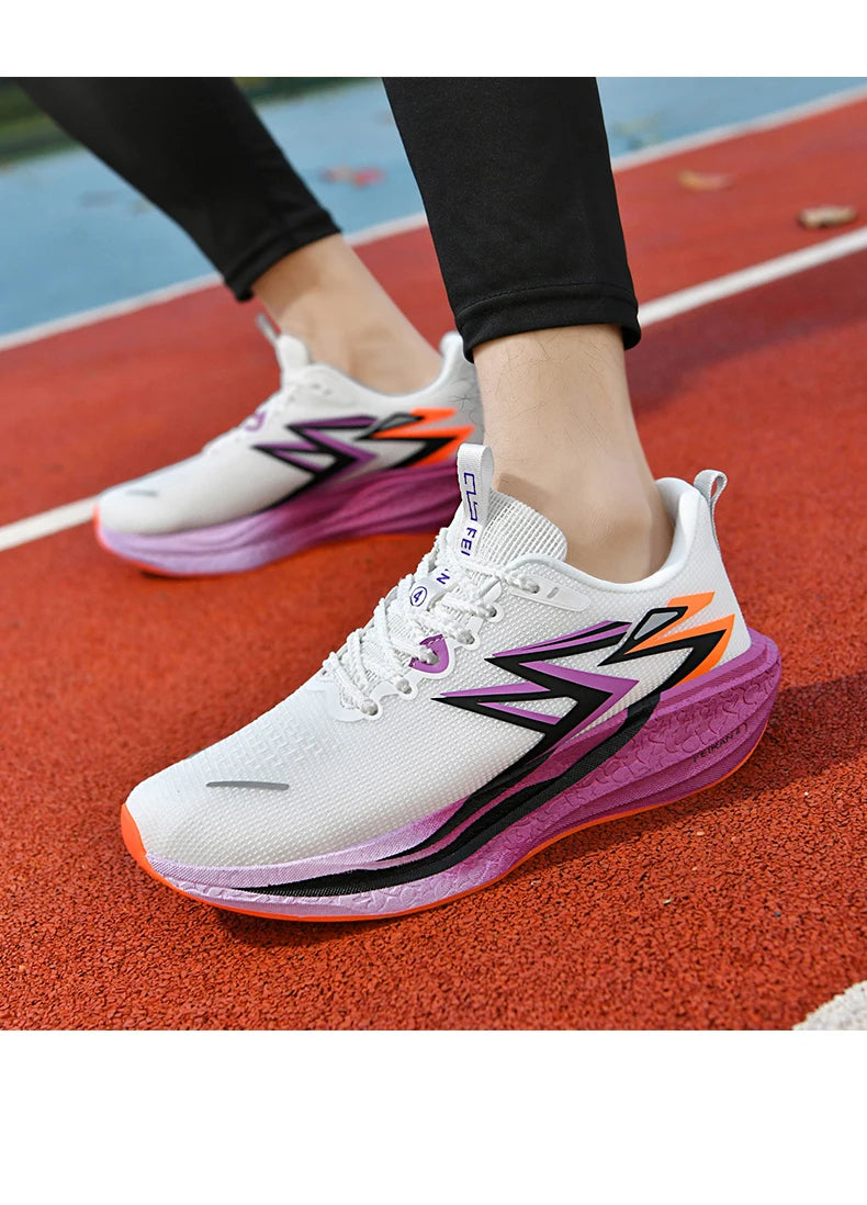 Carbon Plate Marathon Men Sports Running Shoes Air Cushion Lightweight Women Athletic Gym Sneakers Hiking Jogging Footwear