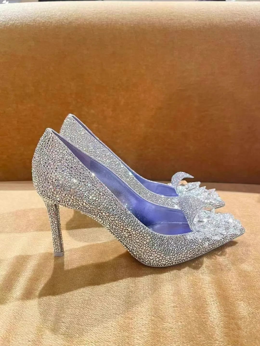 2025 New Spring And Autumn Bridal Wedding Shoes Rhine-shaped High Heels Female Stiletto Crystal Pumps