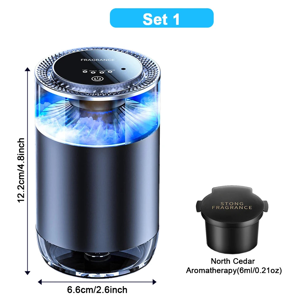 Caer Smart Car Air Freshener Rechargeable Cloud Mist Perfume Diffuser 3 Levels Adjustable Automobile Interior Humidifier Kit