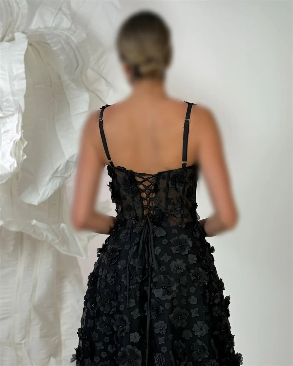 Mila Flower Shoulder Appliques Prom Dresses 2025 Sleeveless Evening Dresses Elegant Side High Split Customized Party Dresses