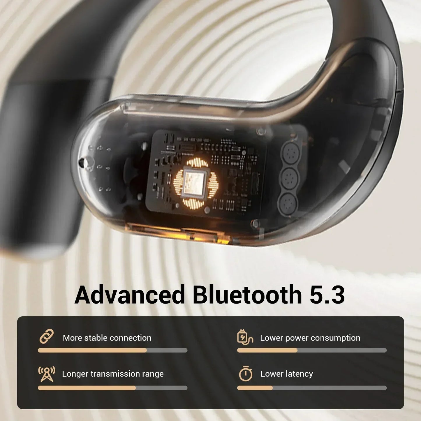 Oneodio SuperEQ 801/802 Wireless Bluetooth Earphones Open Ear Headphones With LED Display Screen Ear Hook Air Conduction Earbuds