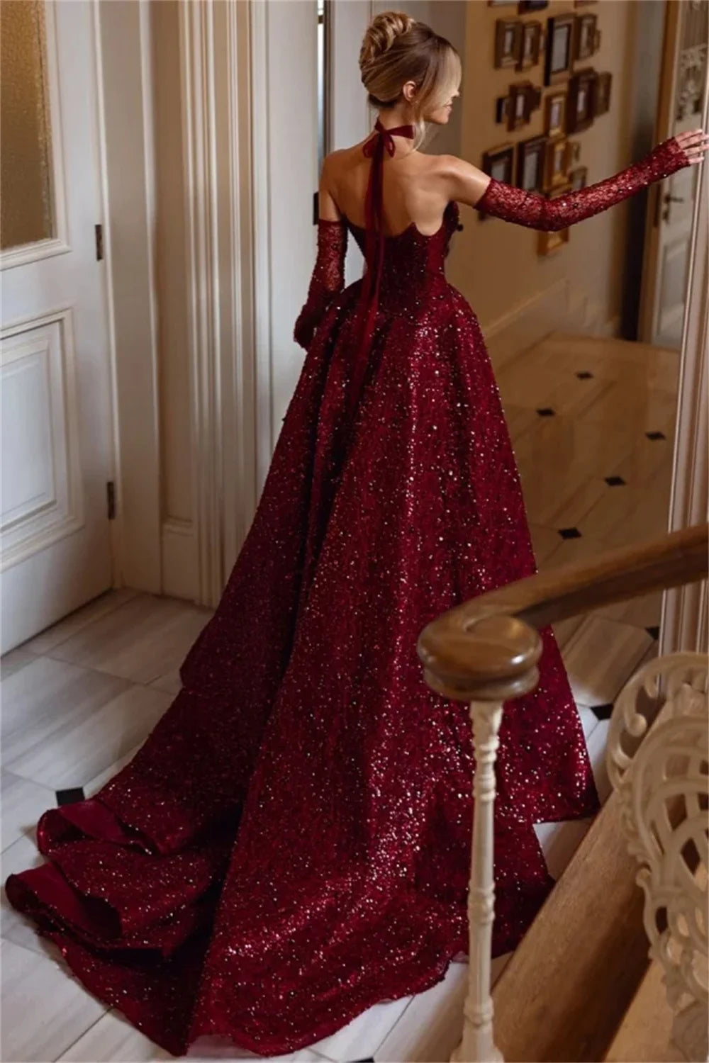 Mila Customized Sweetheart Neck Princess Evening Dresses Side High Split Party Dresses Detachable Sleeves Prom Dresse 2025