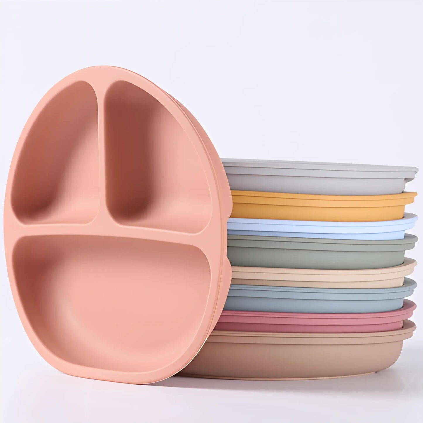 Silicone Tableware Children's Dinner Plate Divided Dinner Plate Auxiliary Training Tableware Set Snack Bowl