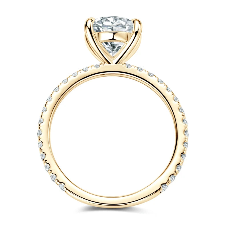 Lnngy Exquisite Oval Cut 10x8mm Simulated Diamond Ring for Women Original 925 Sterling Silver Wedding Engagement Rings Jewelry