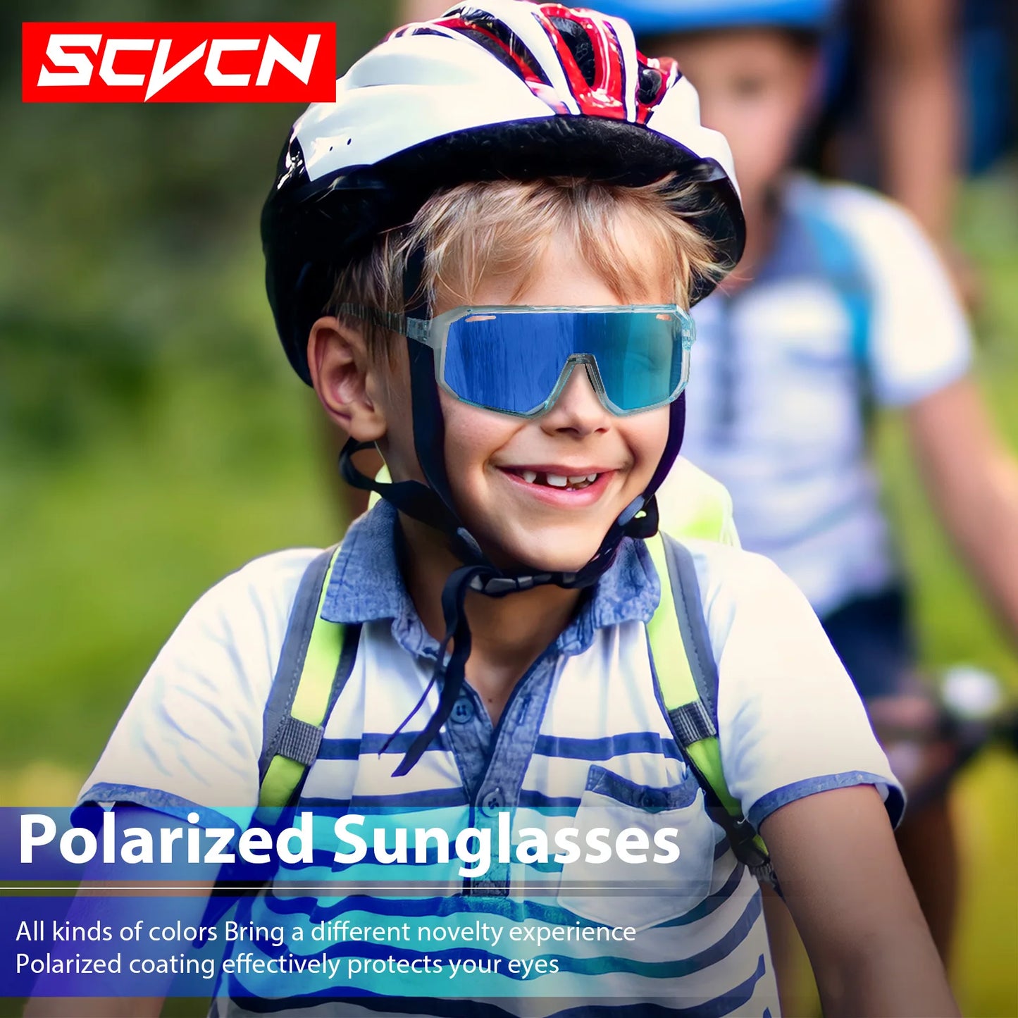 SCVCN Outdoor Boys Bike Cycling Polarized Child Sunglasses Teenagers Bicycle Cycling Glasses Kids Sports UV400 Girls Goggles