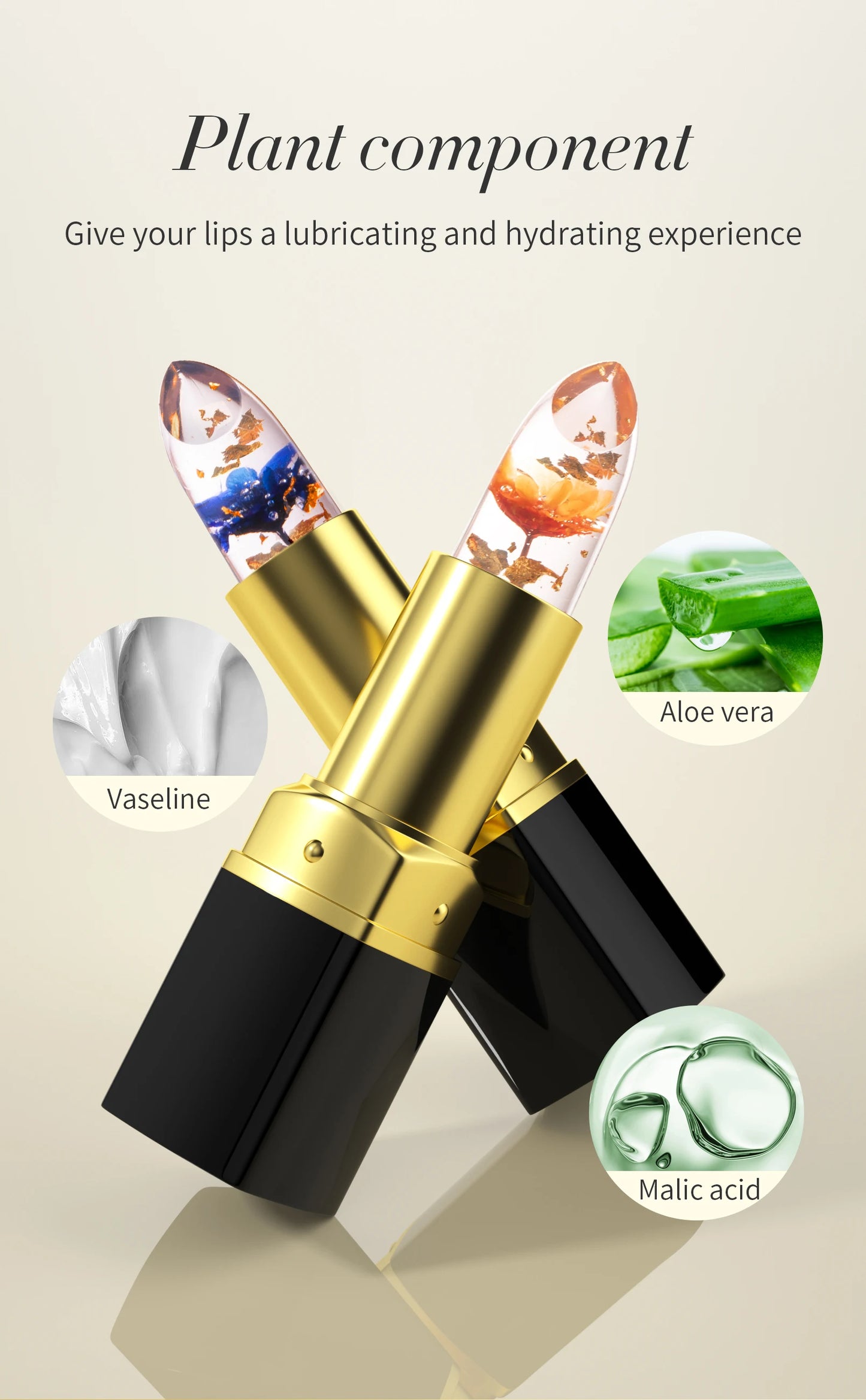 Temperature Color Changing Lip Balm Crystal Jelly Flower Lipstick Gloss Transparent Long Lasting Moisturize Lips Makeup Cosmetic