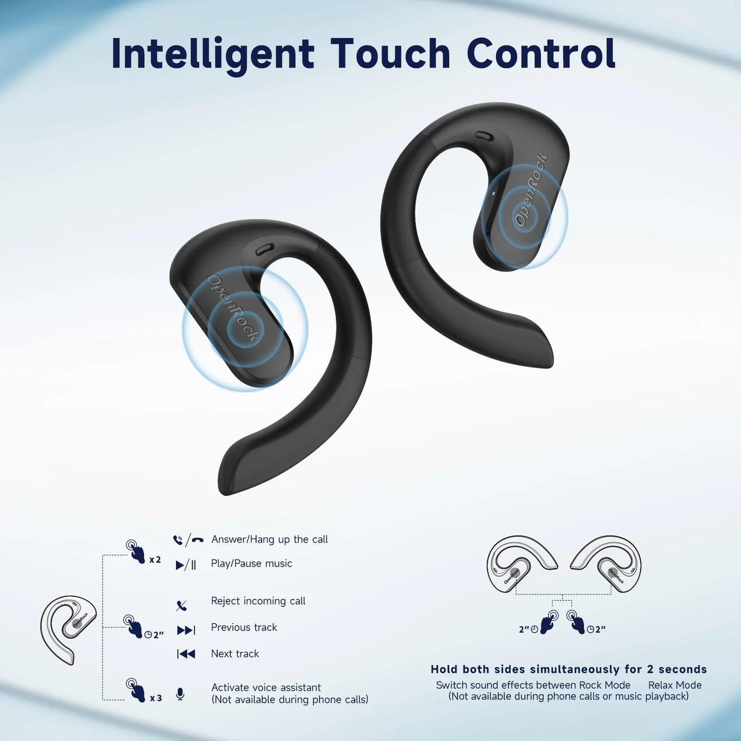 Oneodio OpenRock S Air Conduction Bluetooth 5.3 Earphones Open Ear Wireless Headphones Sports Earbuds TWS With 4 AI Mics 60Hr