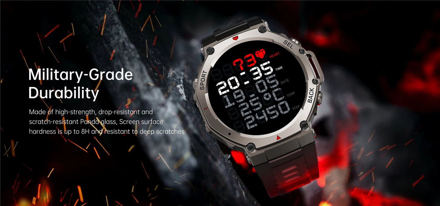 LIGE Fashion Smart Watch Bulit-in GPS Compass Altimeter Barometric 5ATM Waterproof AMOLED Screen Bluetooth Call Sport Smartwatch