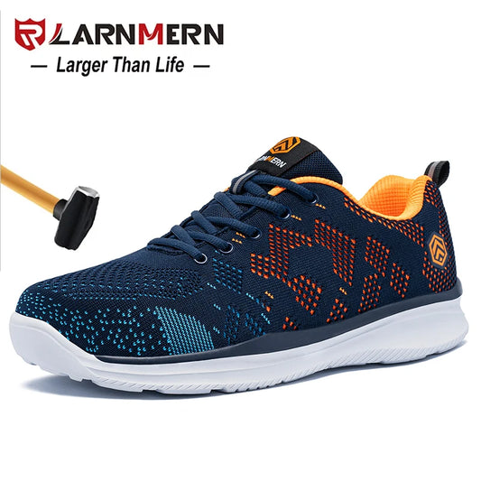 LARNMERN Safety Shoes for Men Puncture Proof Steel Toe Work Shoes Anti-slip Construction Sneakers