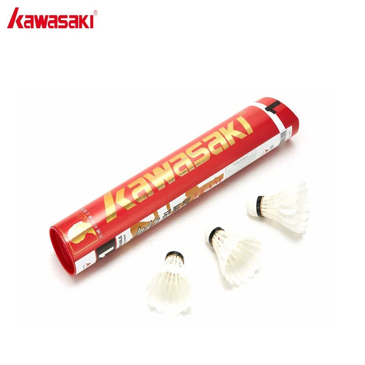Kawasaki Tournament Level Shuttlecock Goose Feather Team 1 Badminton shuttle Professional Badminton Balls Speed 77'