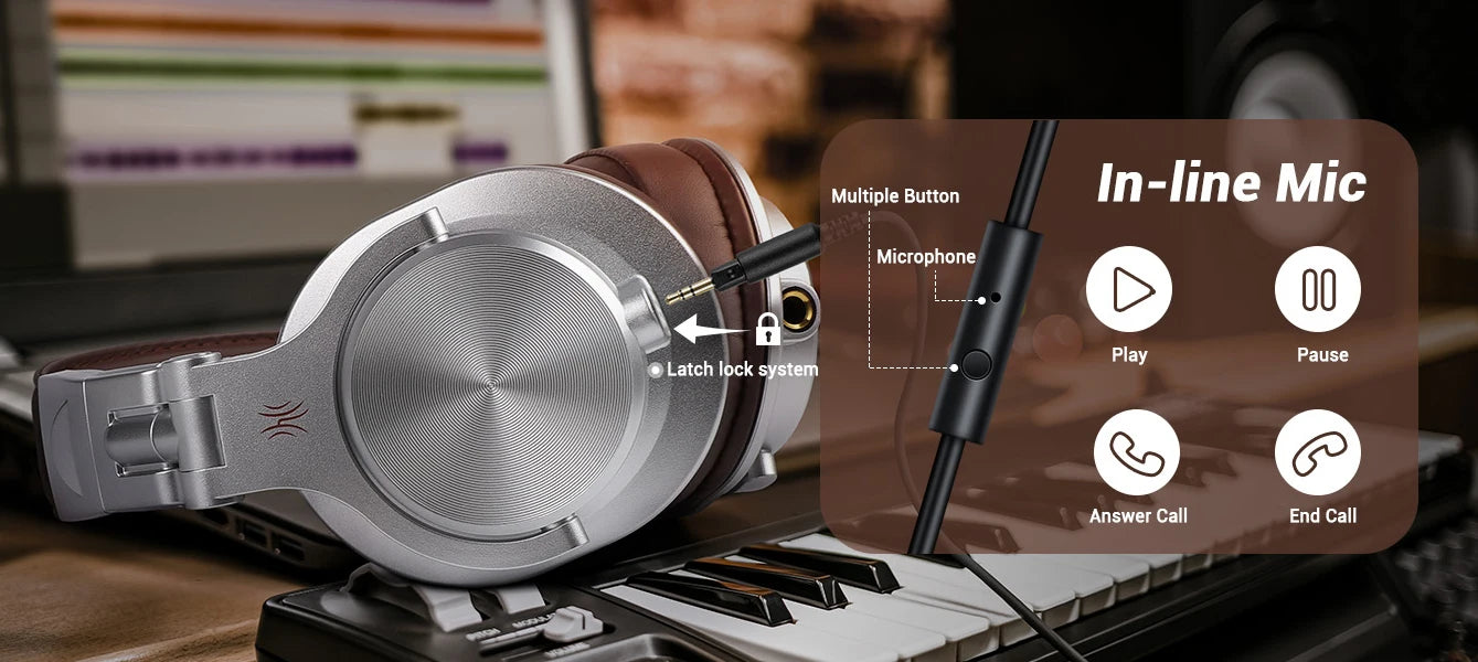 Oneodio A71 Wired Headphones For Computer Phone With Mic Over Ear Stereo Hi-Res Headset Studio Headphone For Recording Monitor