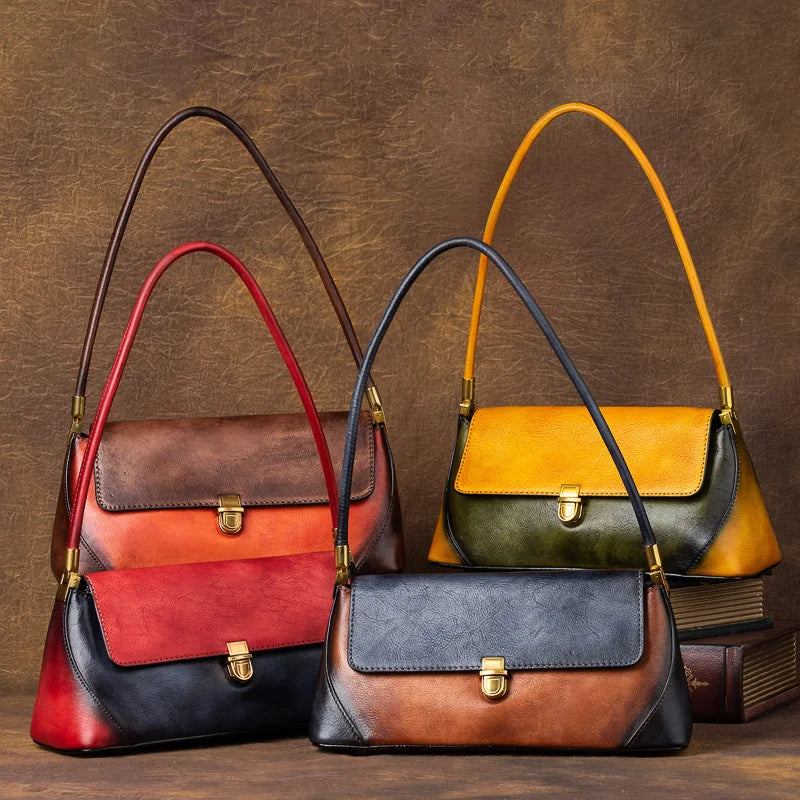 MOTAORA Retro Genuine Leather Women Shoulder Bag | Designer Phone Purse with Long Handle - Luxury New Collection